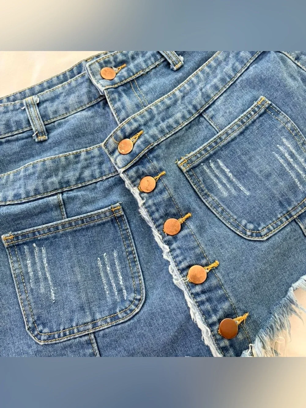SHEIN denim buttoned skort